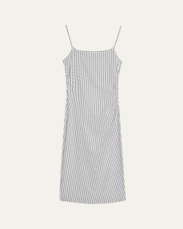 Check Side-Ruched Tank Dress